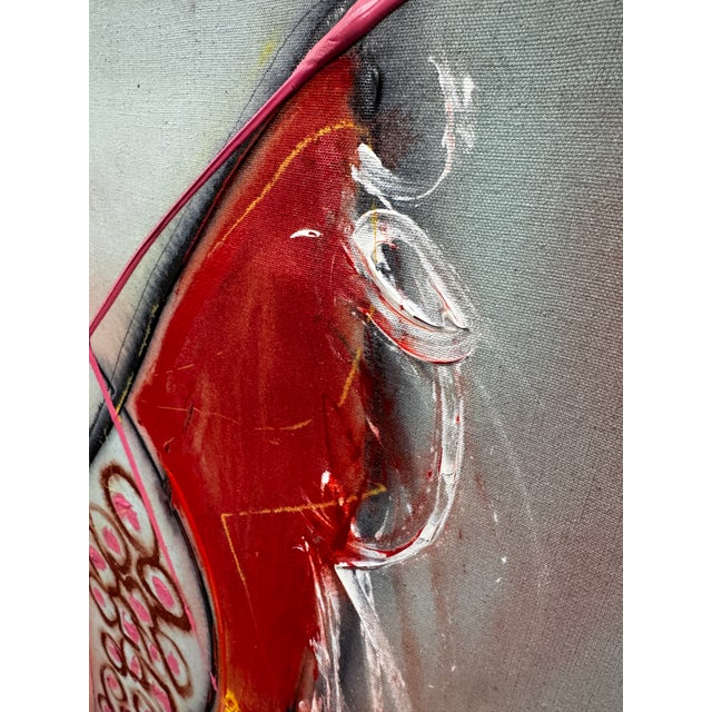 Abstract Large Jack Craig Compton 1980s Abstract Mixed Media Painting on Canvas 46x60 For Sale - Image 3 of 6