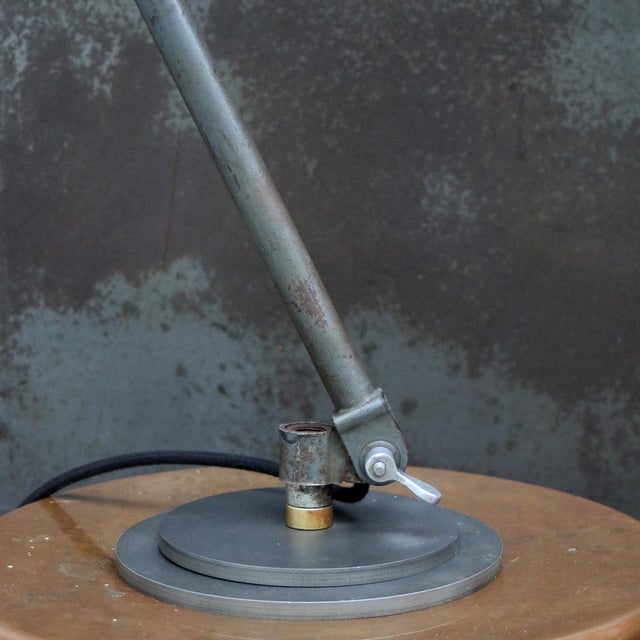 French Machinist Work Light in Grey Metal For Sale - Image 6 of 7