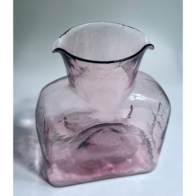 Blenko 1950s Blenko Orchid Double Spout Water Bottle For Sale - Image 4 of 17