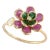 2.52ct Ruby Emerald Art Deco Flower Ring Size 7 in 18k Yellow Gold For Sale - Image 4 of 16