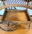 Early 20th Century Heywood Wakefield Wicker Rolling Bar Cart Tea Cart With Removable Glass Tray For Sale - Image 5 of 9