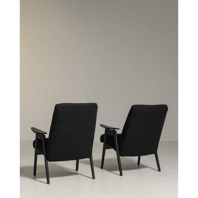 Black 19th Century France Mid-century Modern Black Wood Armchair For Sale - Image 8 of 11