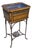 Leather and Glass Display Case End Table With Iron Base For Sale