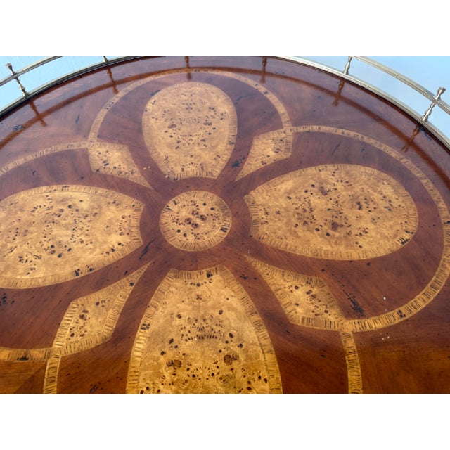 Wood Vintage Theodore Alexander Regency Style Two Tier Accent Table With Brass For Sale - Image 7 of 12