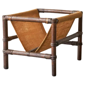 Magazine Rack in Canvas and Bamboo, 1960s