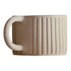 Beige Rigata Mug by Kalakera For Sale