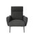 Mid-Century Modern Reclining Lounge Chair in Gray Fabric, Italy, 1950 For Sale - Image 4 of 9