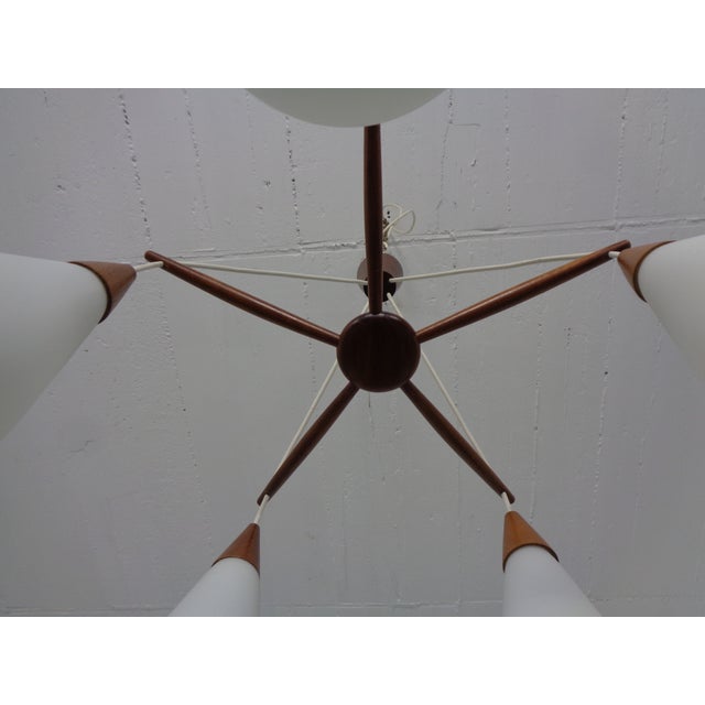 Danish Teak and Glass Spider Ceiling Lamp, Denmark, 1960s For Sale - Image 15 of 17