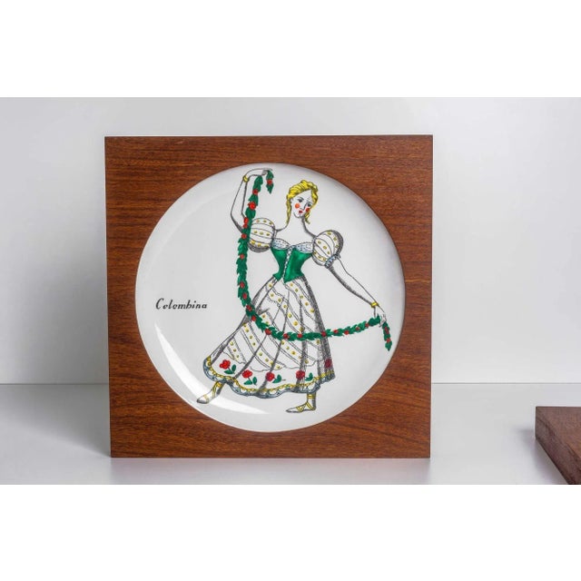 1950s Piero Fornasetti Maschere Italian Plates, Set of Three For Sale - Image 4 of 6