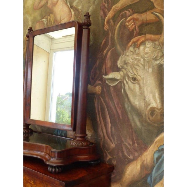 18th Century Antique George III Flame Mahogany Dressing Table Mirror, 1780 For Sale - Image 5 of 16