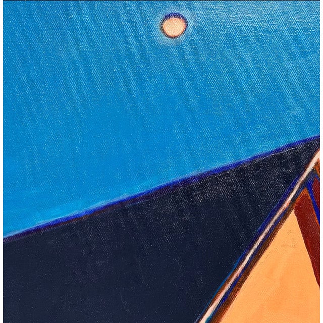 Textile Untitled House in Moonlight, Oil Painting by Elizabeth Payne b.1948 For Sale - Image 7 of 12