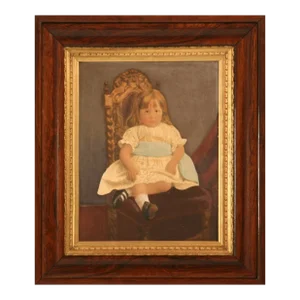 Original Painting on Board of "A Girl With Blue Sash Ribbon"