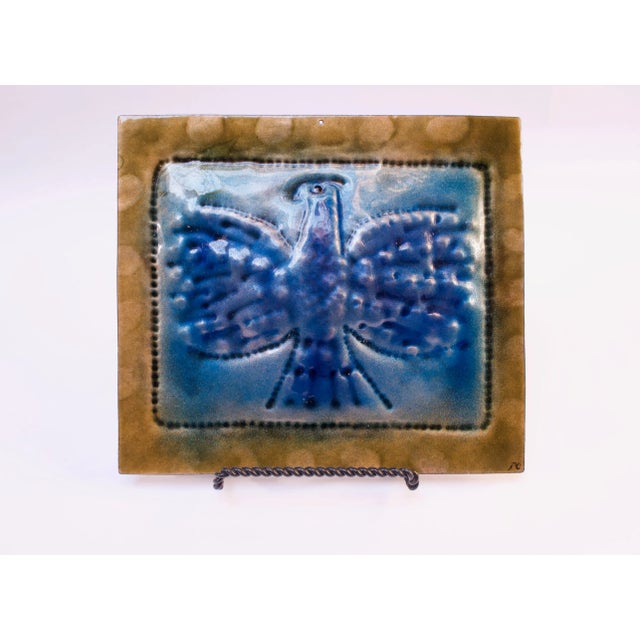 Vintage Enamel on Copper "Eagle" Plaque For Sale - Image 12 of 12