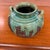 Mid 20th Century Vintage Oribe Style Studio Pottery Handled Vessel With Emerald Green Drip Glaze For Sale - Image 5 of 10
