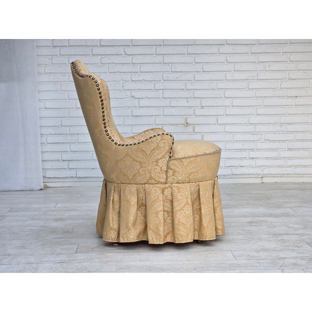 Vintage Danish Cocktail Lounge Chair in Jacquard Fabric and Beech, 1960s For Sale - Image 10 of 18