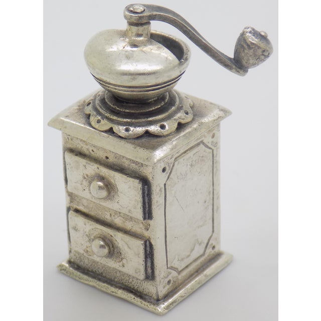 Italian Vintage Italian Handmade Silver Raspini Branded Grinder Dollhouse Miniatura, Made in Tuscany For Sale - Image 3 of 10