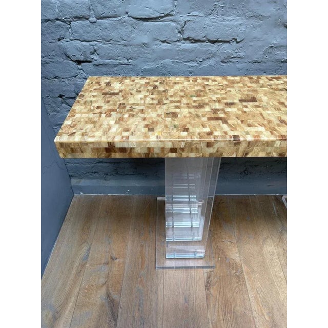 Large Console Table in Acrylic Glass and Epoxy, 1980 For Sale - Image 3 of 13