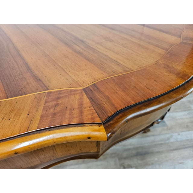Brown Baroque Style Table in Carved Walnut with Side Drawers, 1960 For Sale - Image 8 of 16