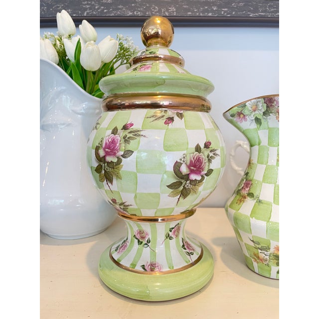 American Vintage MacKenzie Childs Sweetpea Honeymoon Canister For Sale - Image 3 of 5