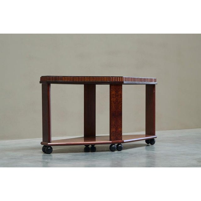 Art Deco Diamond-Shaped Side Table in Burl Wood, Europe, 1930s For Sale - Image 12 of 14