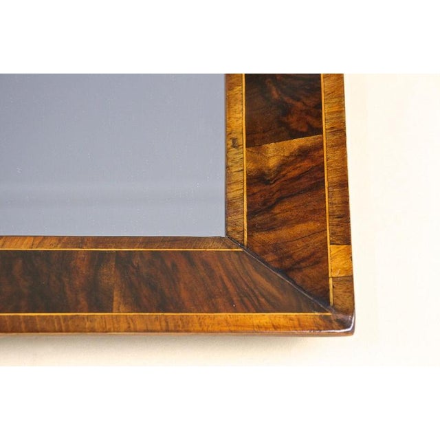 Antique Biedermeier Wall Mirror in Walnut Frame, 1830 For Sale - Image 6 of 16