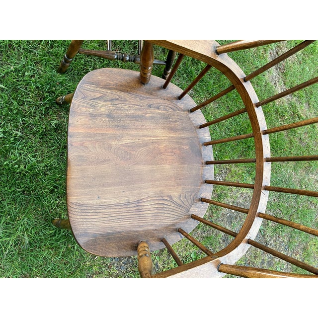 Nichols & Stone Vintage Windsor Oval Armchairs Set of 4 For Sale - Image 4 of 10