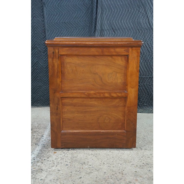 Antique Neoclassical Edwardian Walnut Singer Parlor Cabinet Dry Bar Console 30" For Sale - Image 16 of 18