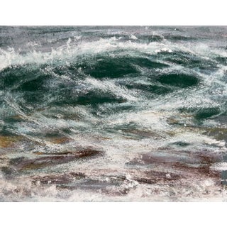 Plein air wave fragmentations VI by Elena Degenhardt | Soft pastel on paper abstract ocean waves For Sale