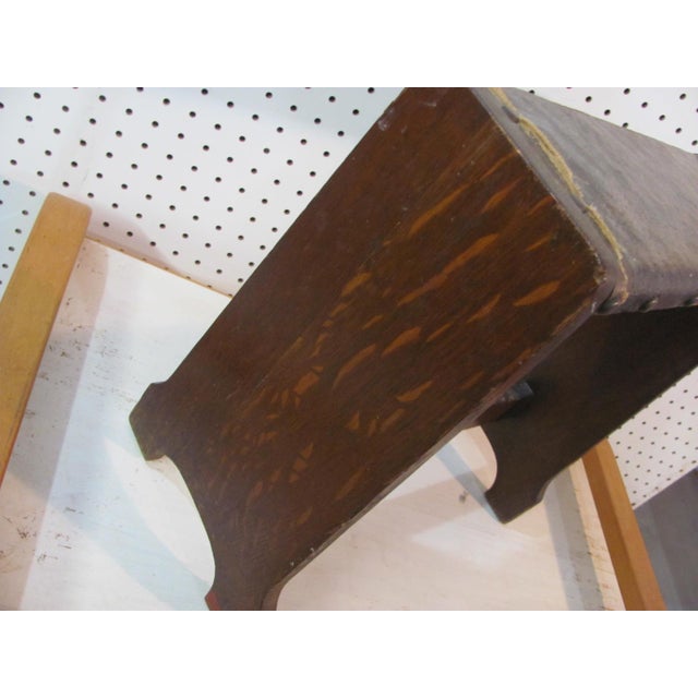 Oak Stool by Lakeside Craft Shops Arts & Crafts Stickley Era 1910 Rare For Sale - Image 10 of 14