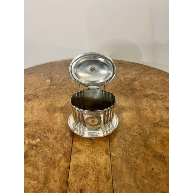 Antique Victorian Silver-Plated Biscuit Barrel, 1880 For Sale - Image 4 of 8