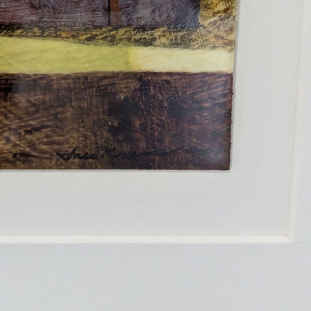 Ines Kramer Modern Abstract Framed Art With Mat, Mixed Media For Sale - Image 4 of 5