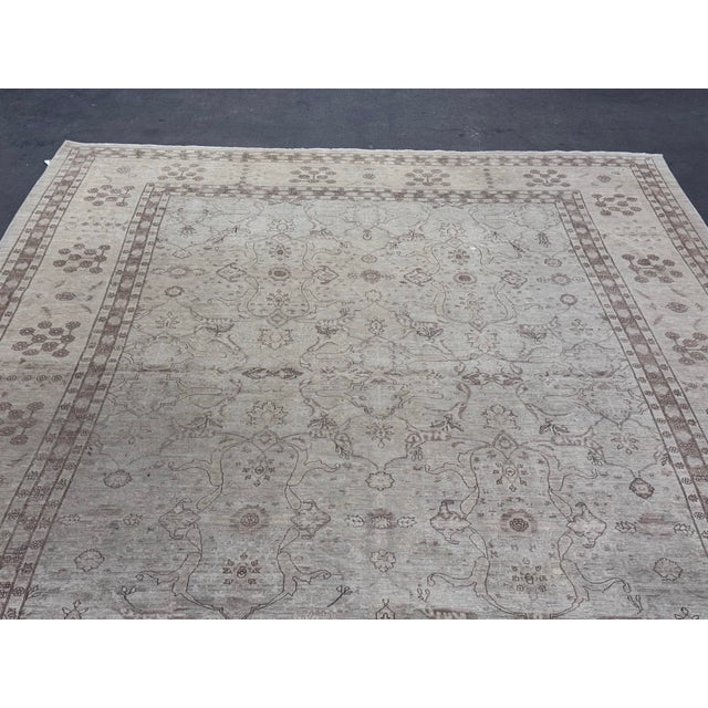 10ft 1in X 14ft Gallery Ephesus Oushak Area Rug in Taupe Tones For Sale - Image 4 of 12