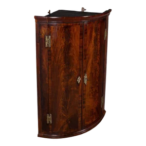 1780's Antique Bow Front Corner Cabinet