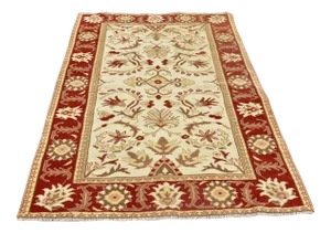 1980s Turkish Hand Knotted Oushak Area Rug
