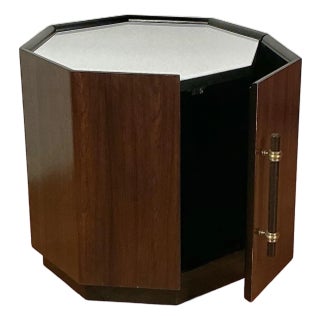 Vintage Mid-Century Modern Octagonal Cabinet End Table, Circa 1970s For Sale
