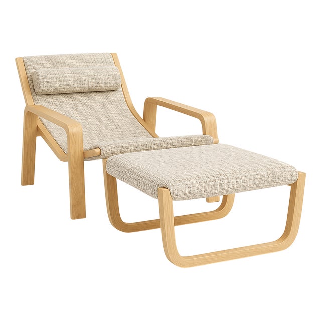 The Faithful Deck Chair with Ottoman by Alexandre Ligios, Set of 2 For Sale