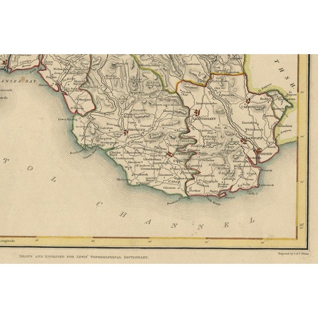 Map of Glamorganshire by Lewis, 1844 For Sale - Image 9 of 10