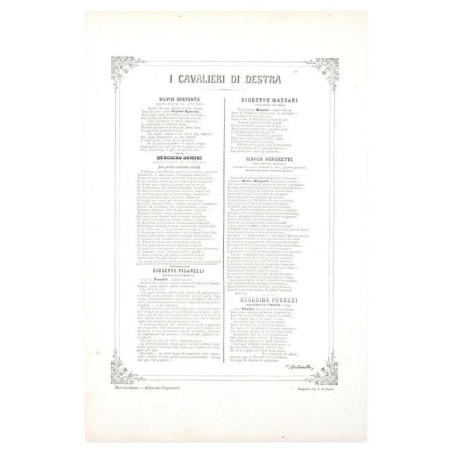 Il capitan spaventa is an original artwork realized in 1871 by antonio manganaro. Original colored lithograph. Good...