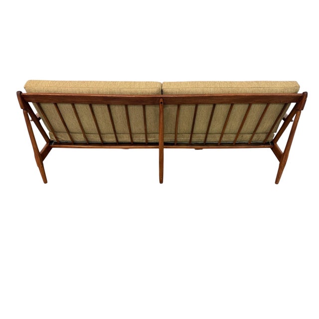 1960s Mid-Century Modern Walnut Sofa & Arm Chair - Refinished! For Sale - Image 5 of 15