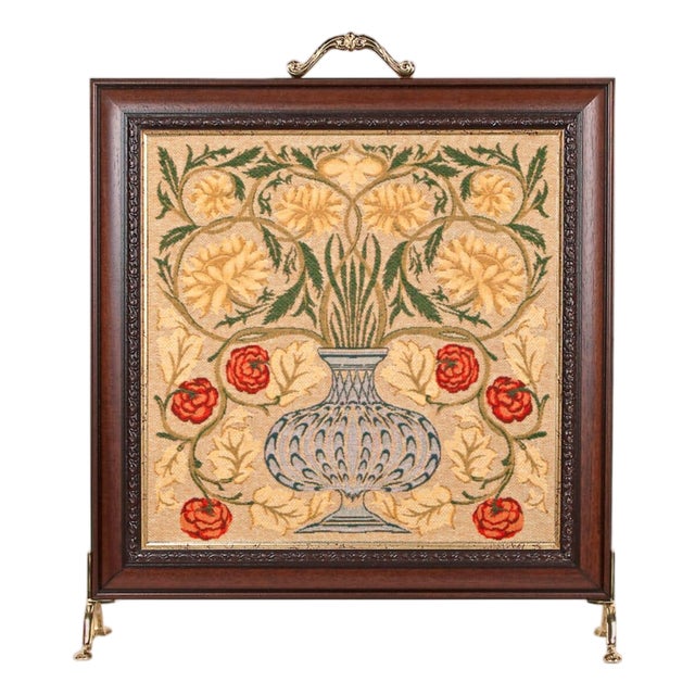 Morris Flowerpot Tapestry Firescreen For Sale