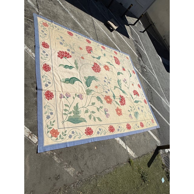 1990s 11ft 8in × 13ft 11in Starck Portuguese Petit-Point Area Rug For Sale - Image 5 of 12