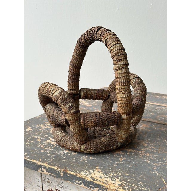 1940s Vintage Folk Art Bottle Cap Sculptural Basket, Circa 1930s-40s For Sale - Image 5 of 15