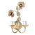 Italian Double Wall Lamp with Flowers, 1970s For Sale