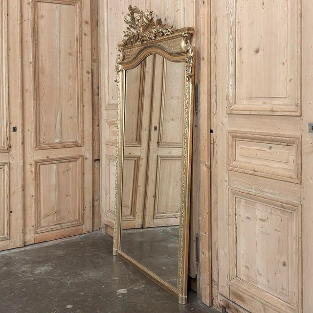 19th Century French Louis XVI Transitional Gilded Mirror For Sale - Image 15 of 16