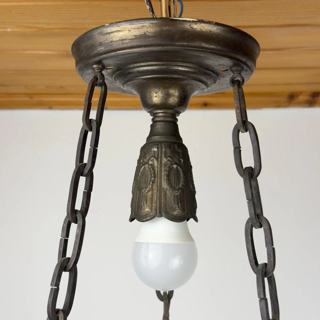 Antique Art Nouveau Style Chandelier with Chains, Austria, 1890s For Sale - Image 3 of 18