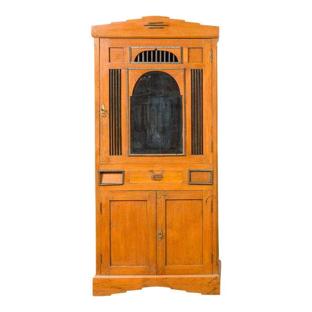 Vintage Dutch Colonial Cabinet With Doors Drawers And Mirrored
