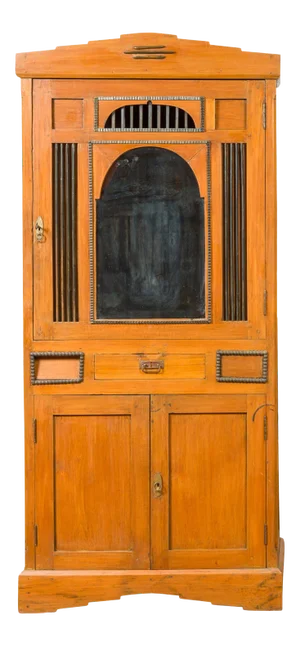Vintage Dutch Colonial Cabinet with Doors, Drawers and Mirrored Front