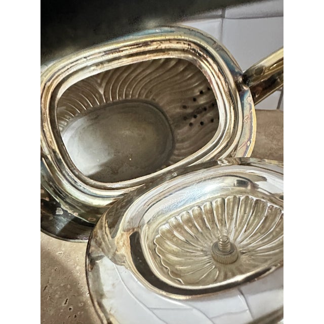 Sheffield Silver Plate Locking Tilting Kettle on Stand W/ Burner For Sale - Image 9 of 9