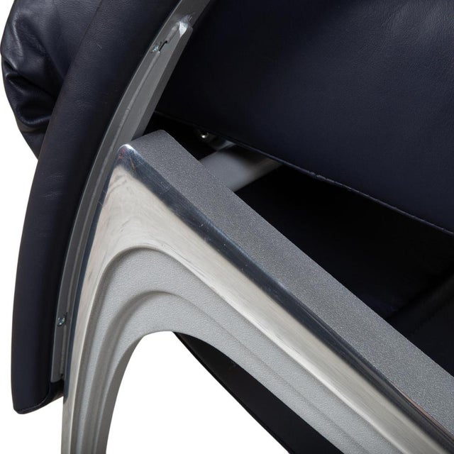 1600 2-Seater Sofa, Lounge Chair and Coffee Table in Glass and Dark Blue Leather from Rolf Benz, Set of 3 For Sale - Image 12 of 18