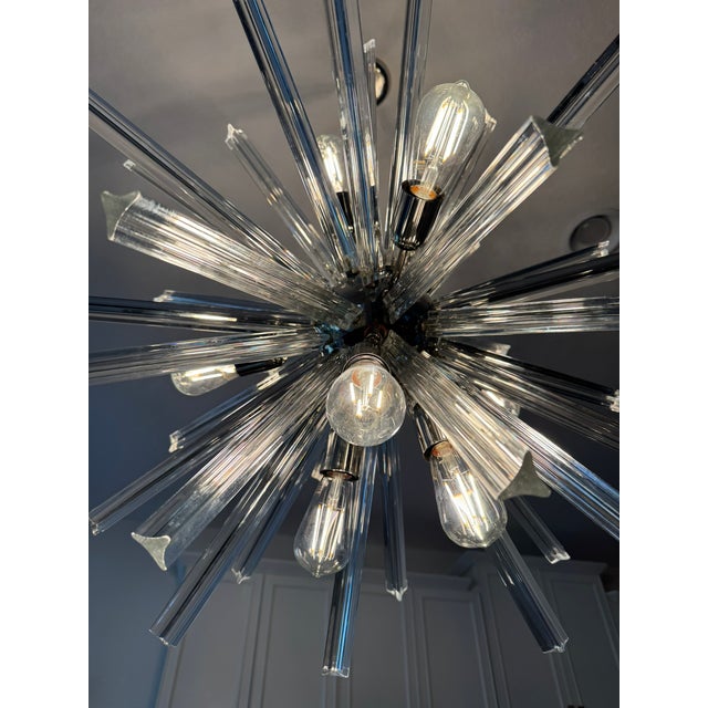 Mid-Century Modern 1970s Mid Century Modern Murano Venini Triedi Sputnik Chandelier For Sale - Image 3 of 17